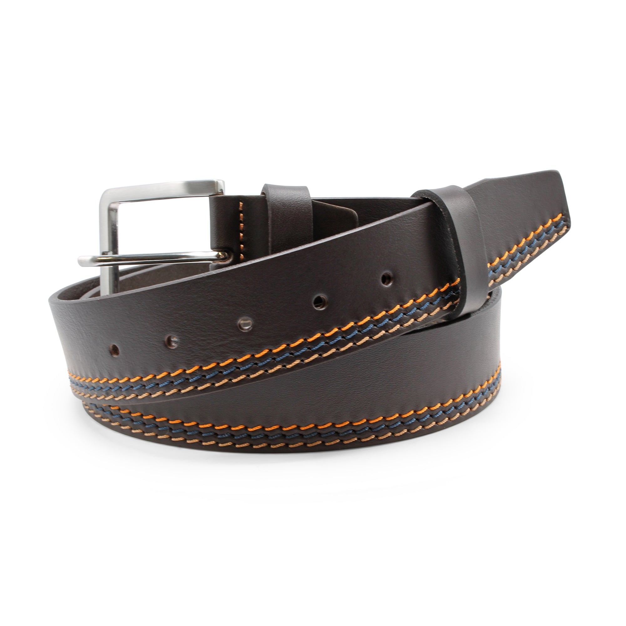 Smooth Triple Contrast Stitch Belt 40mm
