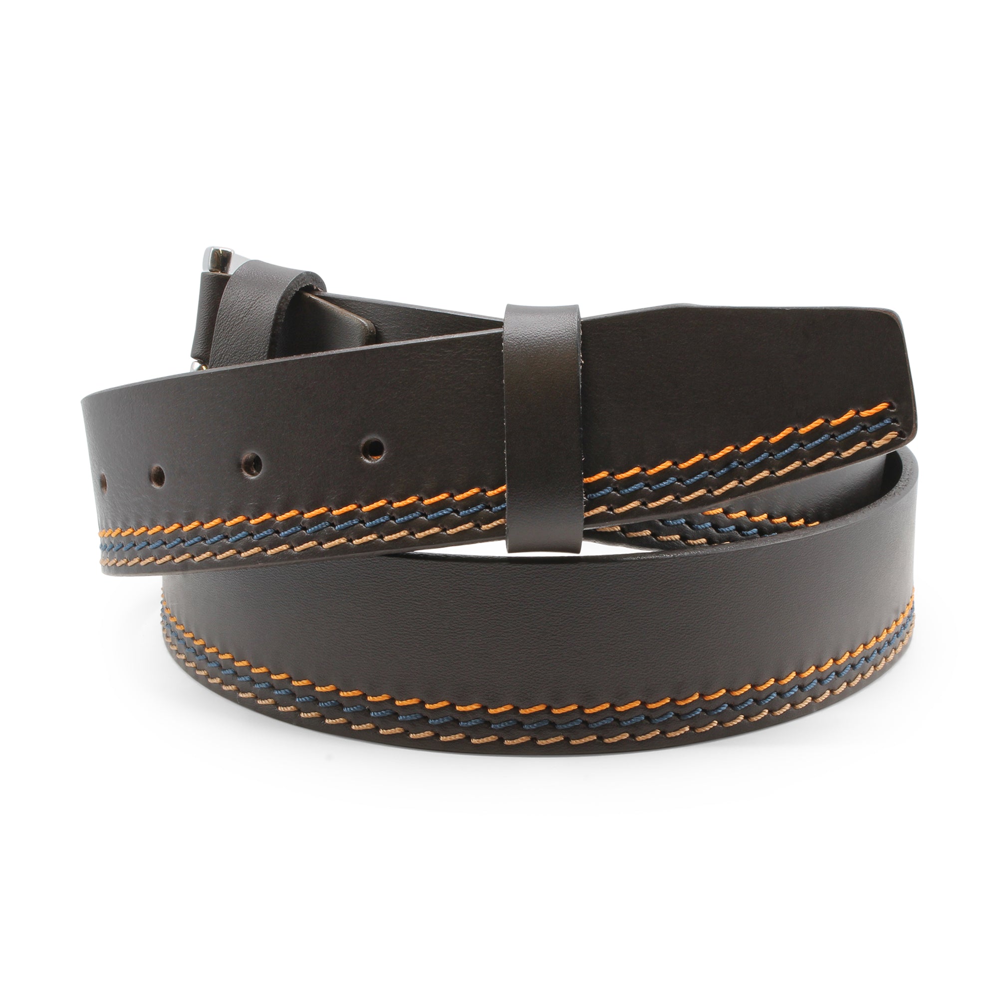 Smooth Triple Contrast Stitch Belt 40mm