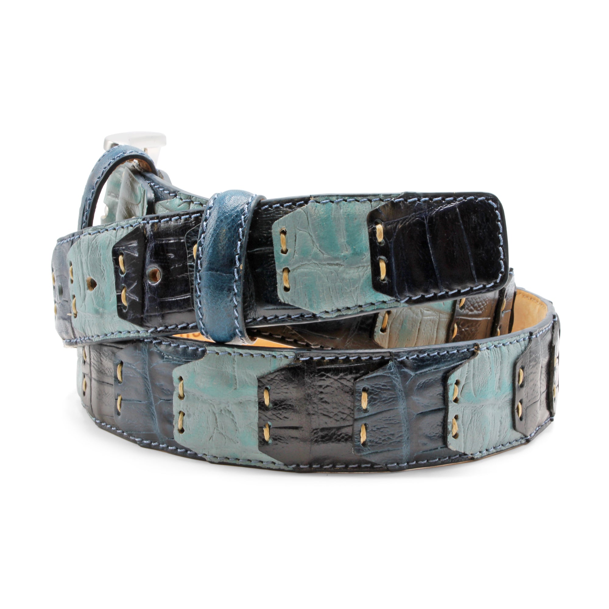 Patchwork Alligator Texture Leather Belt 35mm – Huxley Tanner