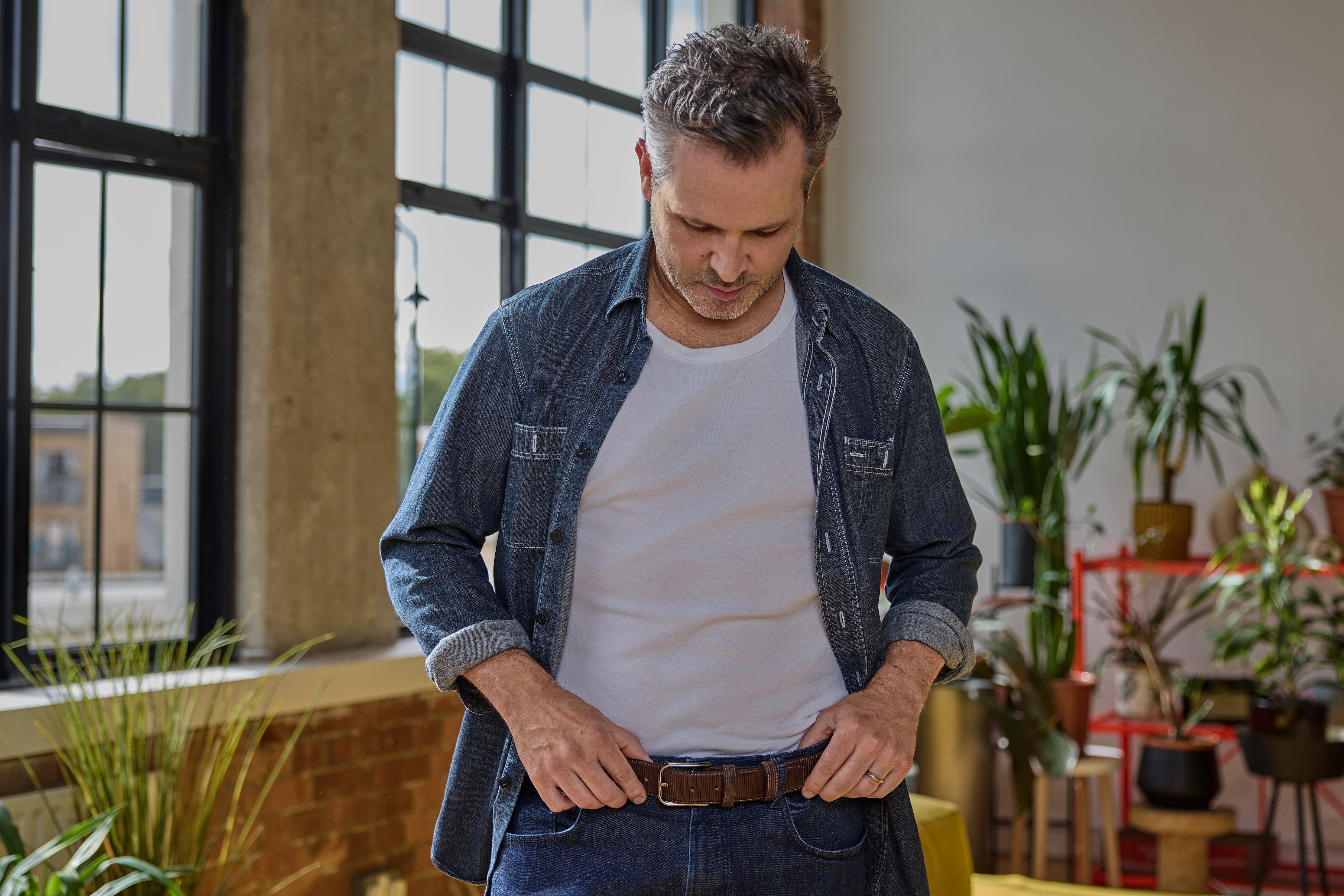 Ridge Texture Vegetable Tanned Leather Belt 35mm
