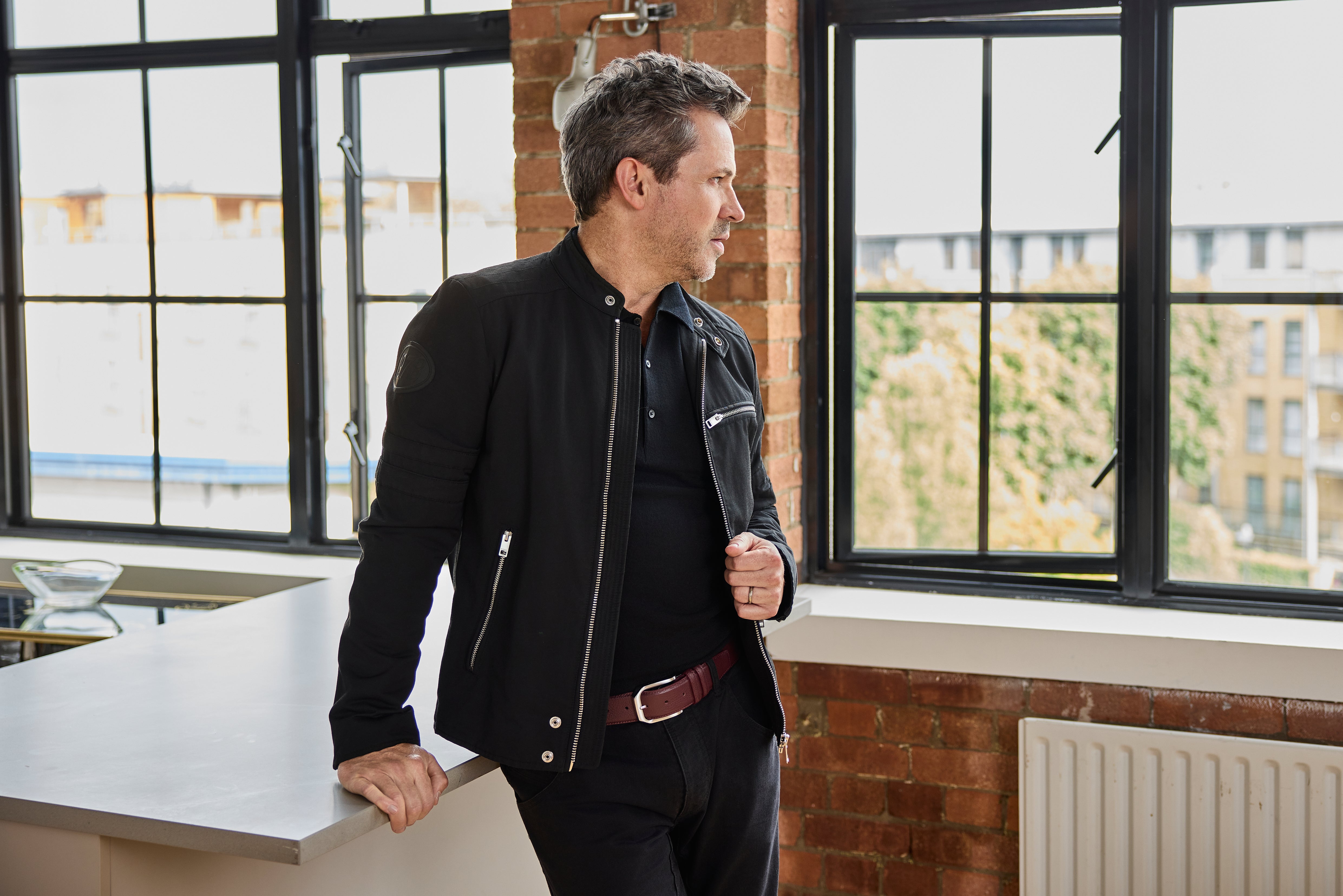 Men's Johnson Tumbled Cervo Leather Burgundy Belt - Huxley Tanner