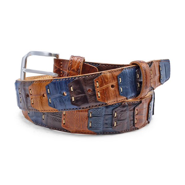 小物 Vintage Patchwork leather belt Exotic Patchwork Belt - The Ben Silver Collection