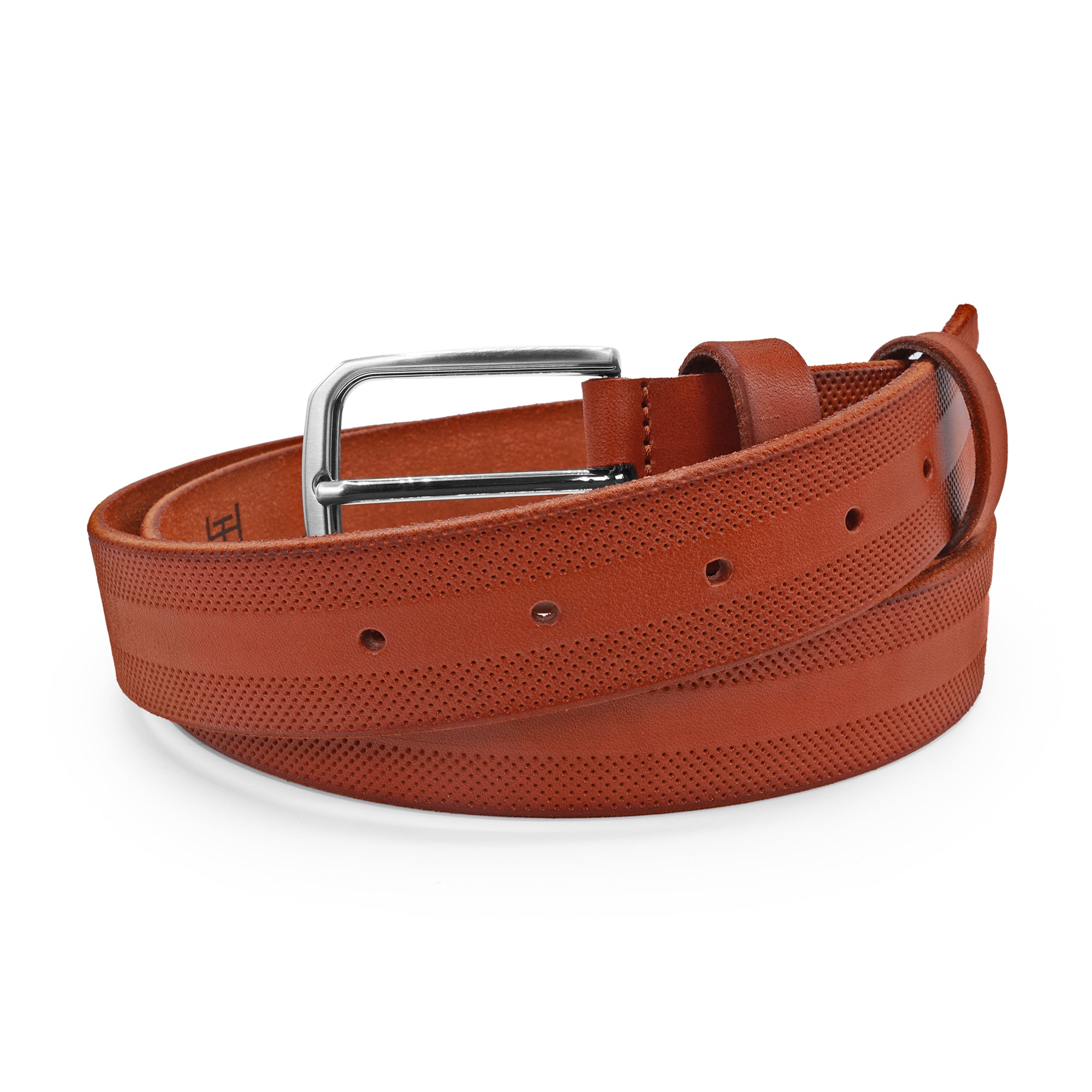 Hunt Tan Hand Dyed Perforated volanato jeans belt - Huxley Tanner