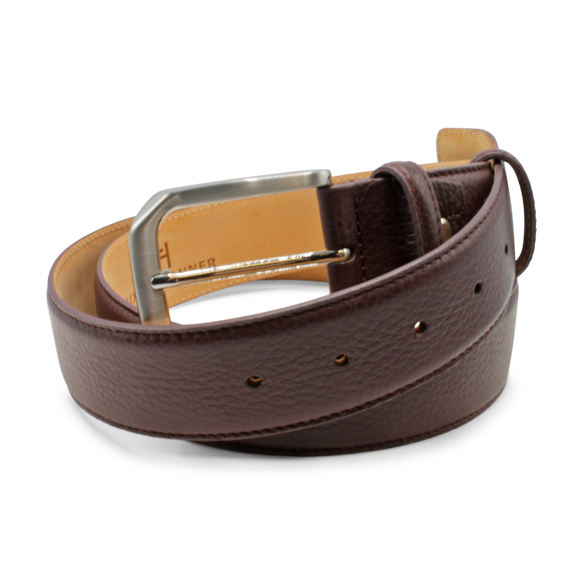 Cervo Texture Mottled Leather Belt 40mm