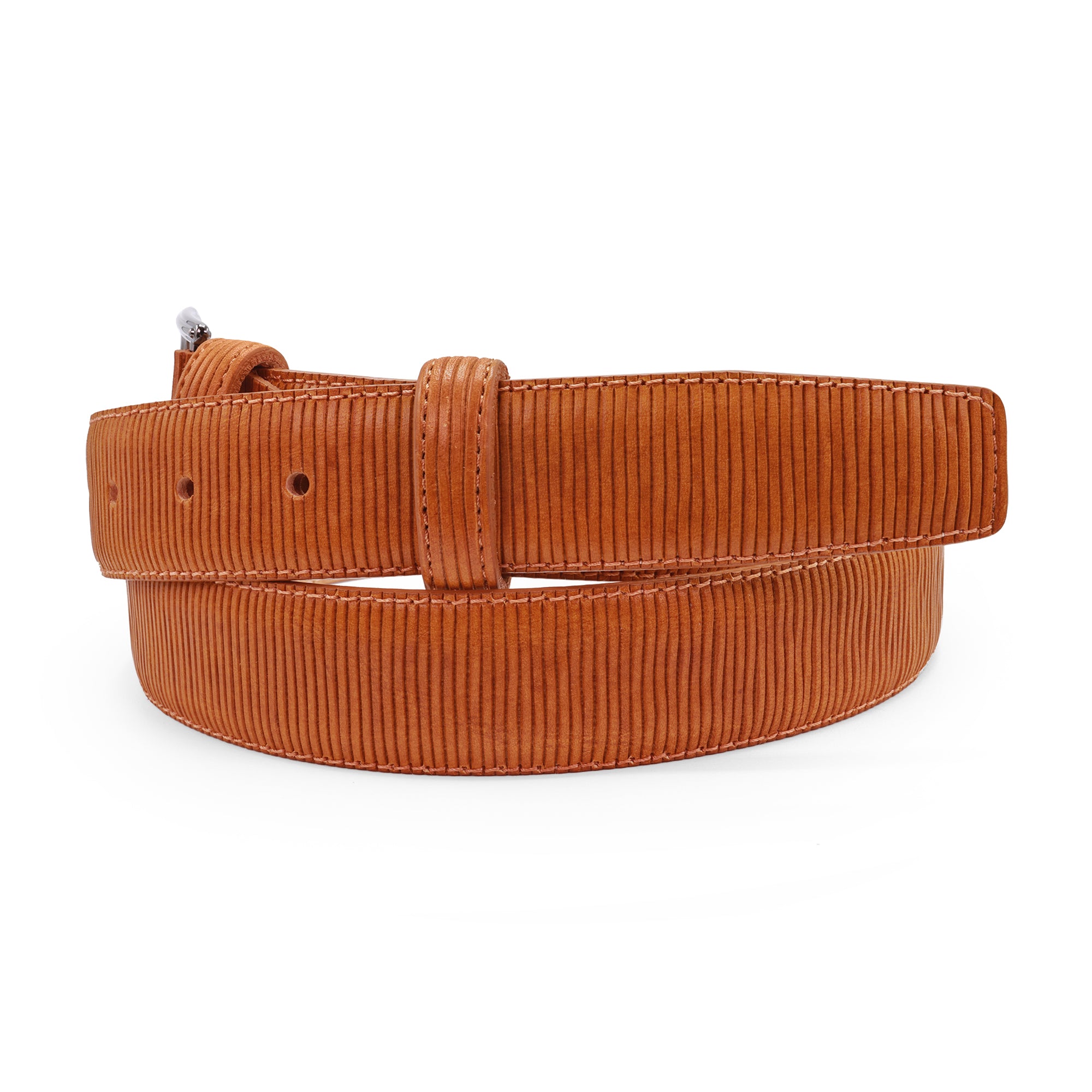 Lomu Tan ridge texture vegetable tanned leather belt 35mm- Huxley Tanner