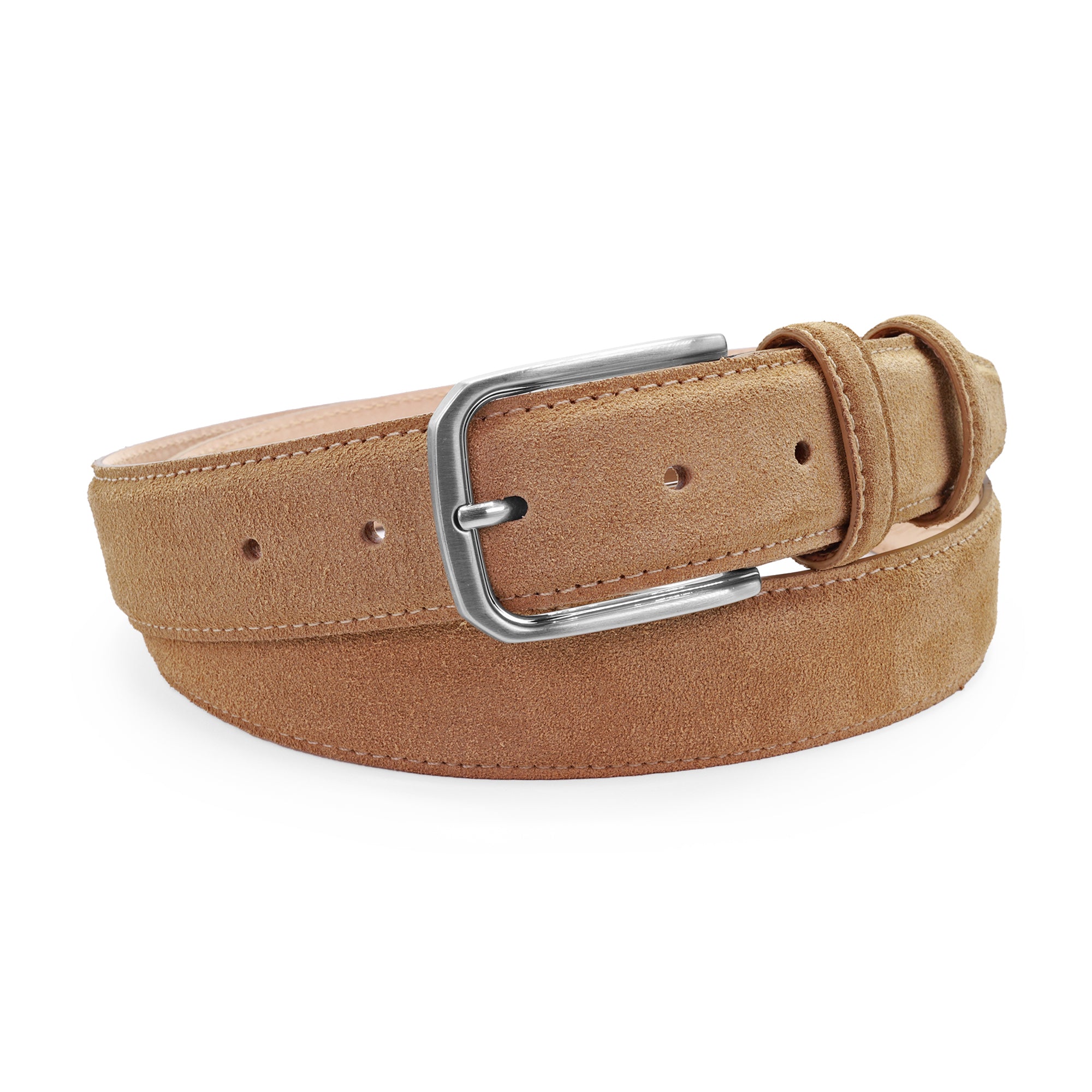 Palmer Sand classic suede belt 35mm   - Huxley Tanner