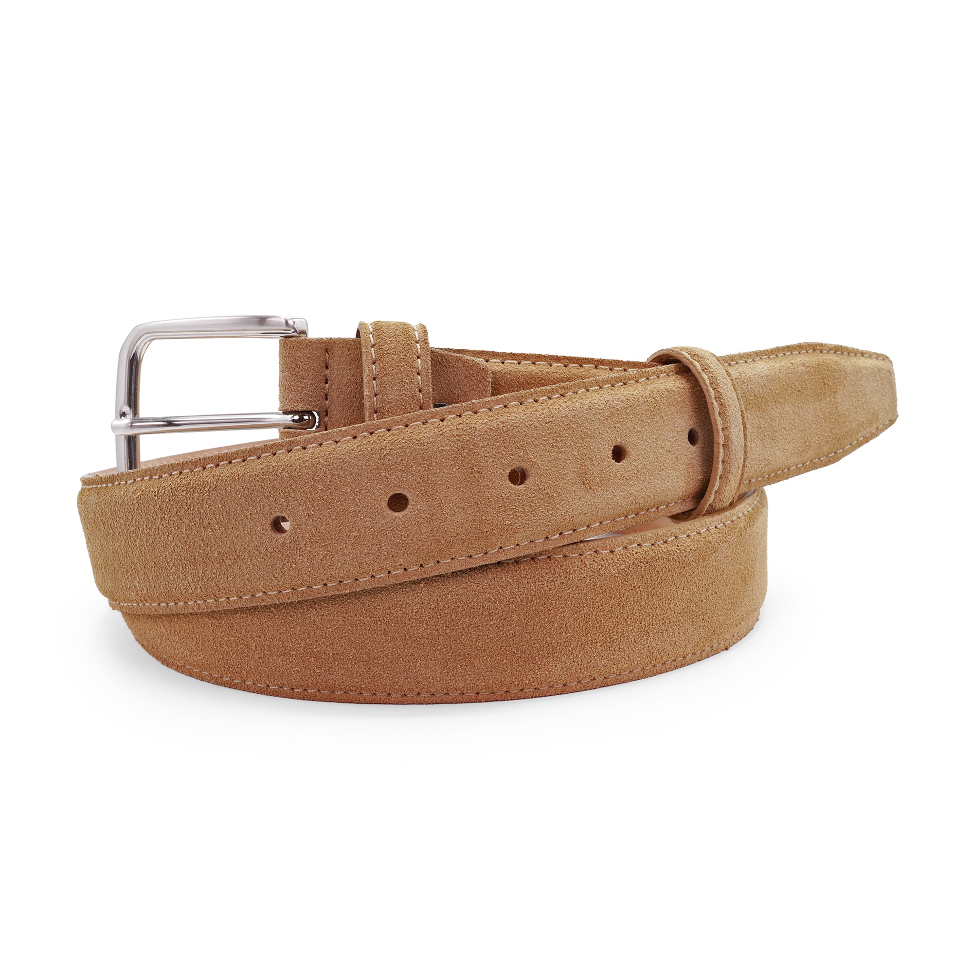 Palmer Sand classic suede belt 35mm   - Huxley Tanner
