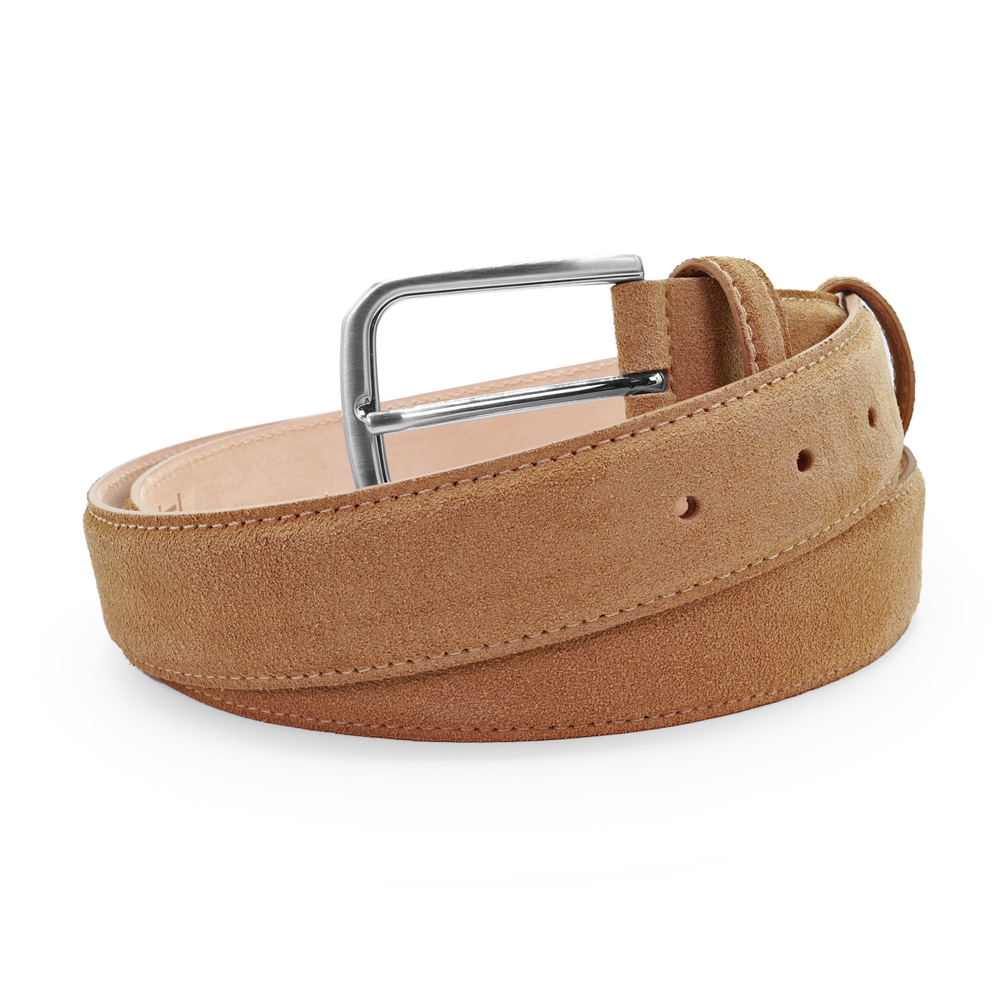 Palmer Sand classic suede belt 35mm   - Huxley Tanner
